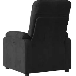 vidaXL Fauteuil verstelbaar microvezelstof zwart