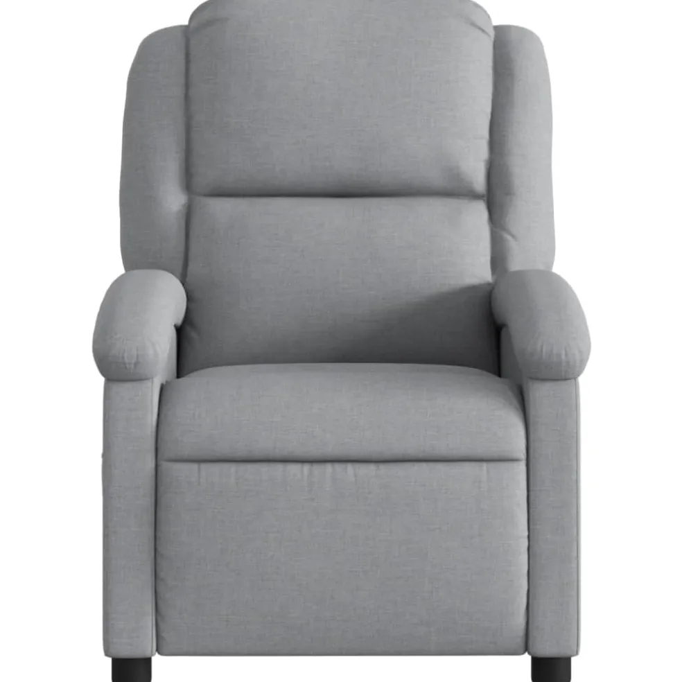vidaXL Fauteuil verstelbaar stof lichtgrijs