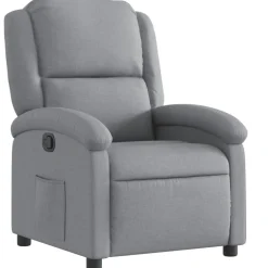 vidaXL Fauteuil verstelbaar stof lichtgrijs