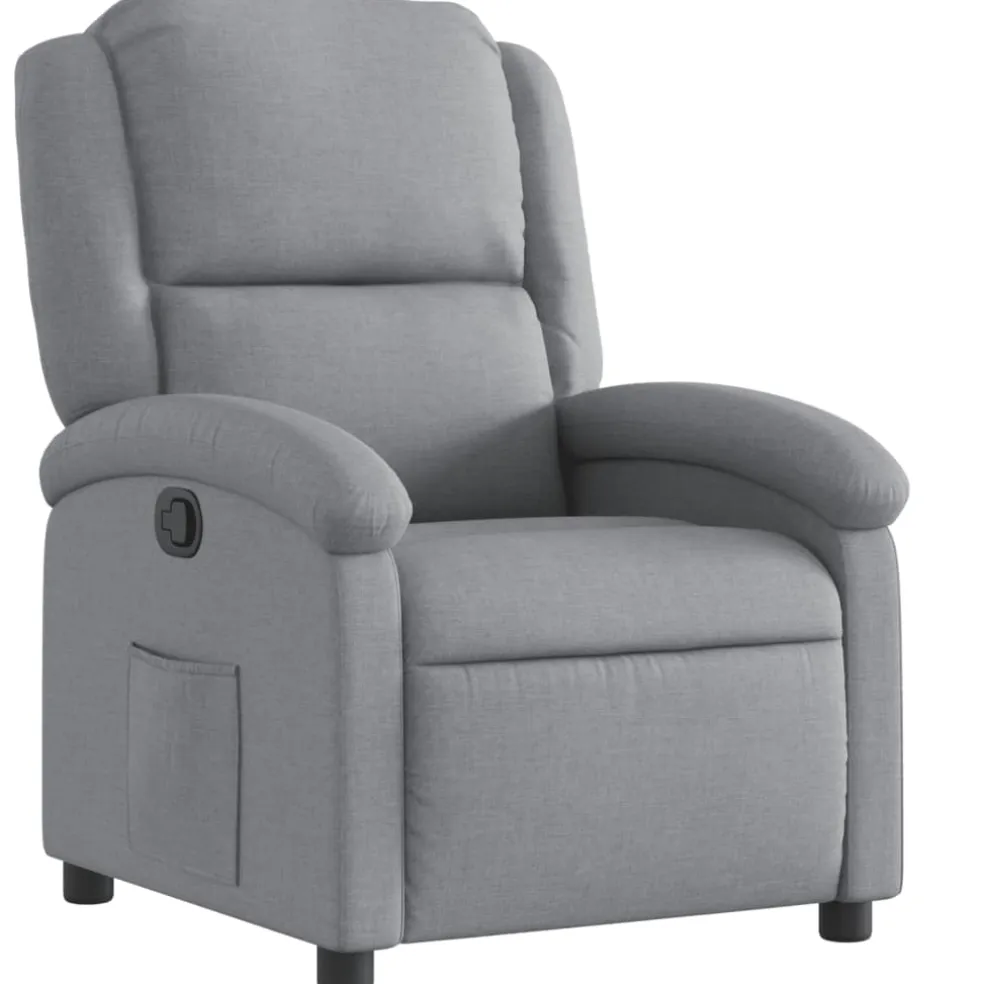 vidaXL Fauteuil verstelbaar stof lichtgrijs