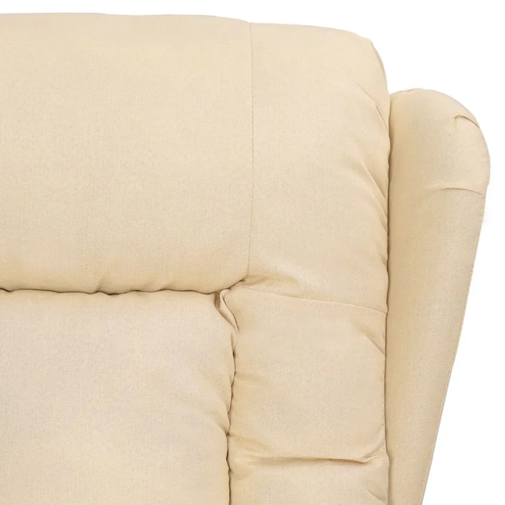 vidaXL Fauteuil verstelbaar stof crèmekleurig