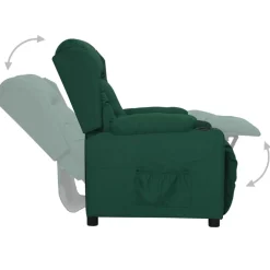 vidaXL Fauteuil verstelbaar stof donkergroen