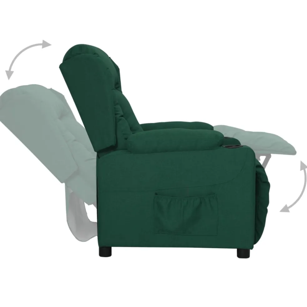 vidaXL Fauteuil verstelbaar stof donkergroen