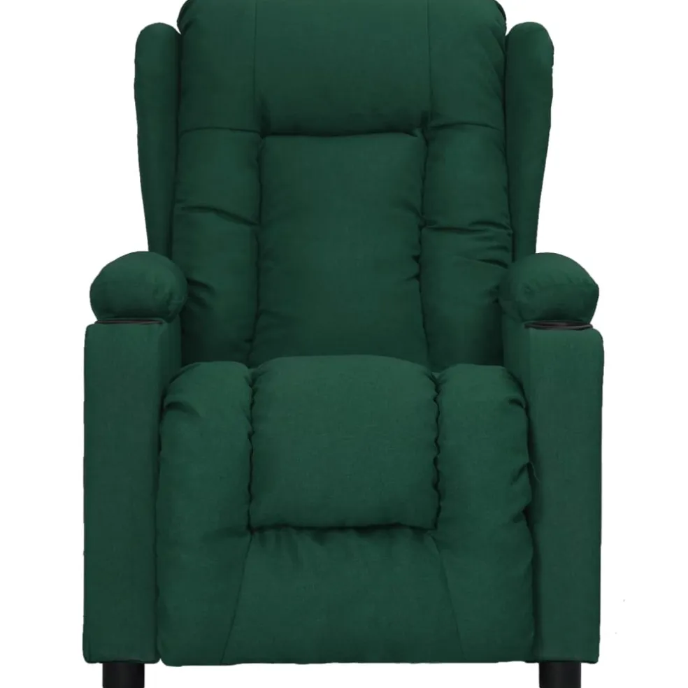 vidaXL Fauteuil verstelbaar stof donkergroen