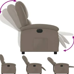 vidaXL Fauteuil verstelbaar elektrisch kunstleer cappuccinokleurig