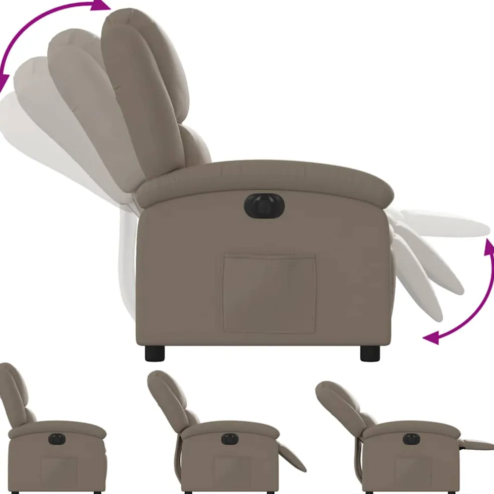 vidaXL Fauteuil verstelbaar elektrisch kunstleer cappuccinokleurig