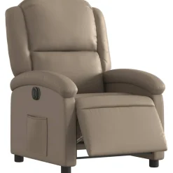 vidaXL Fauteuil verstelbaar elektrisch kunstleer cappuccinokleurig