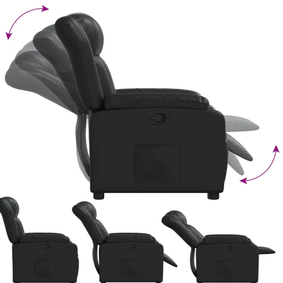 vidaXL Fauteuil verstelbaar kunstleer zwart