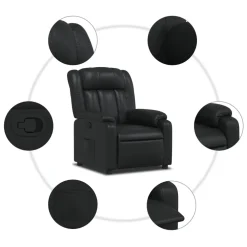 vidaXL Fauteuil verstelbaar kunstleer zwart