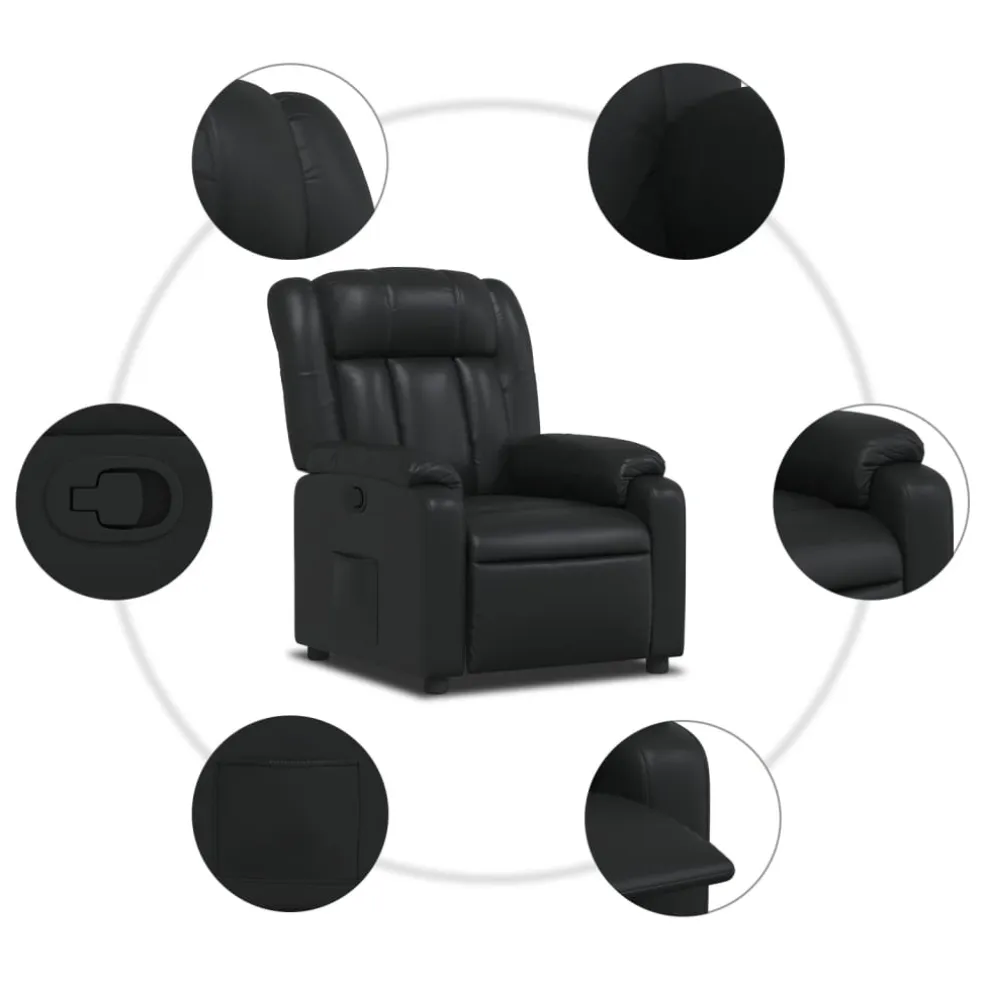 vidaXL Fauteuil verstelbaar kunstleer zwart