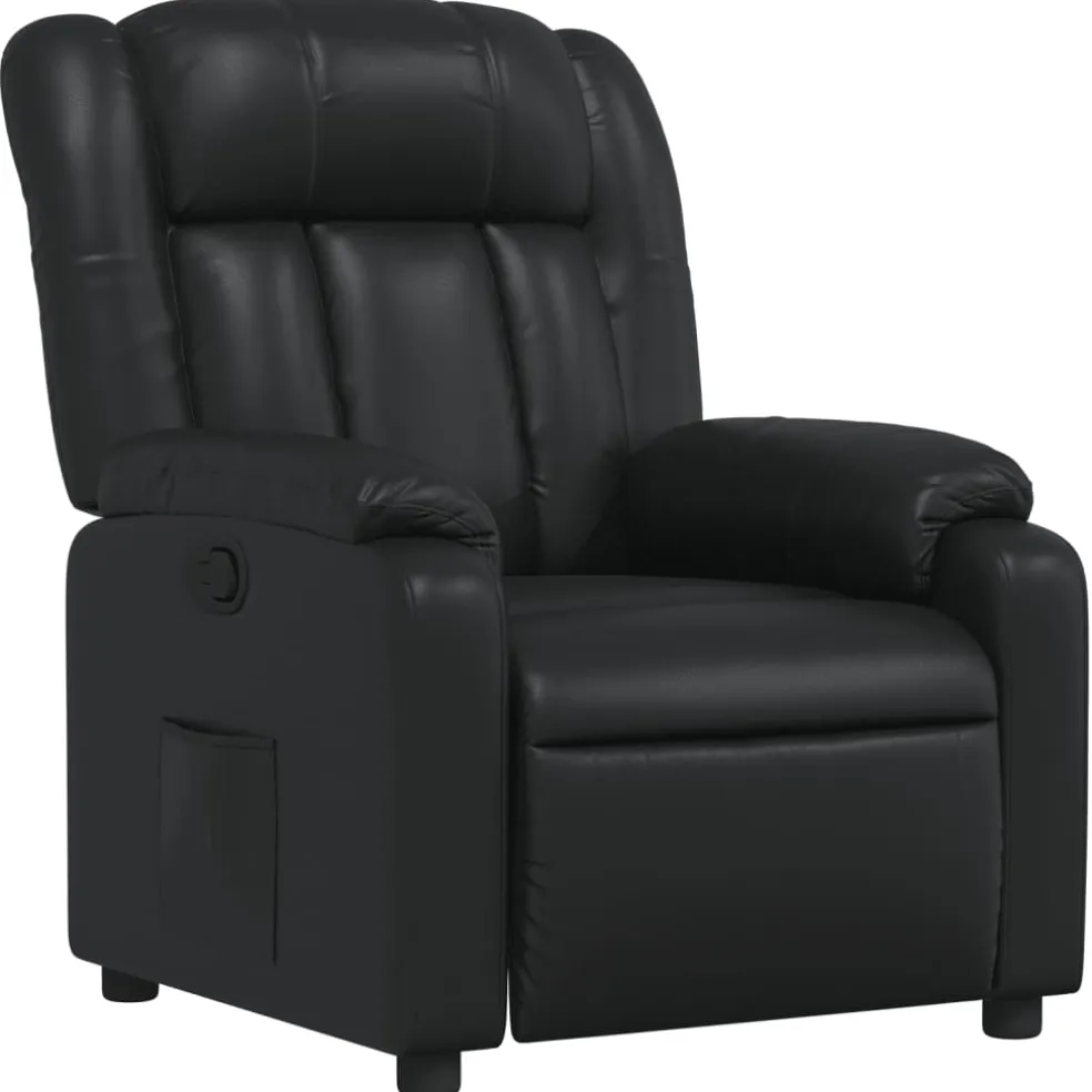 vidaXL Fauteuil verstelbaar kunstleer zwart