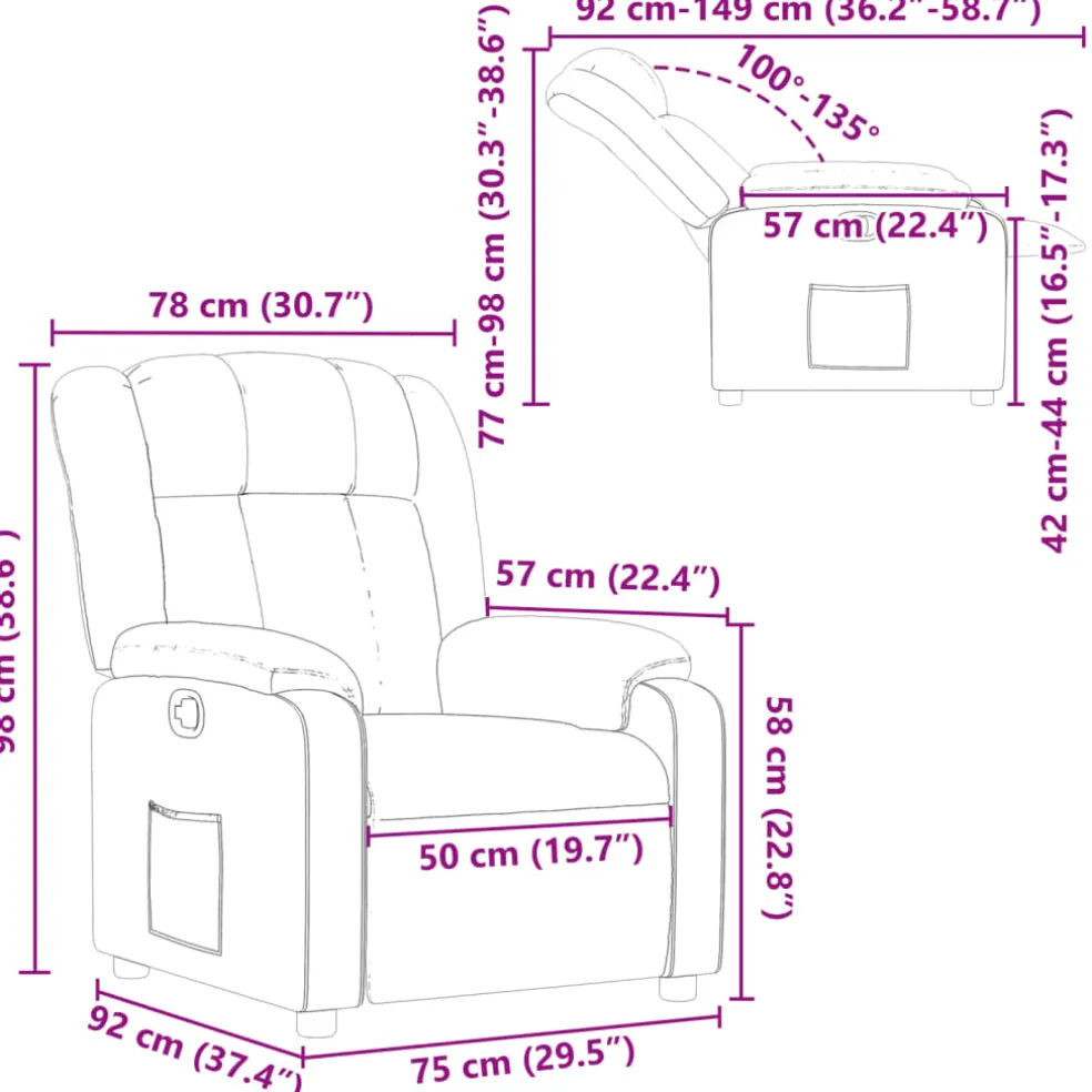 vidaXL Fauteuil verstelbaar kunstleer zwart