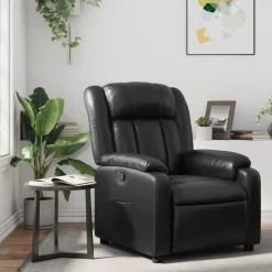 vidaXL Fauteuil verstelbaar kunstleer zwart