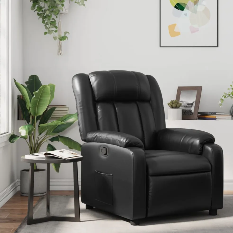 vidaXL Fauteuil verstelbaar kunstleer zwart