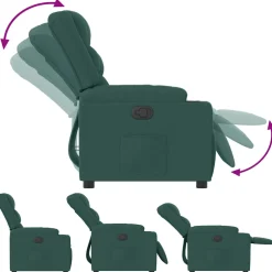 vidaXL Fauteuil verstelbaar stof donkergroen