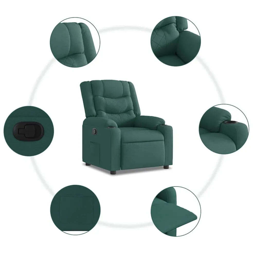 vidaXL Fauteuil verstelbaar stof donkergroen