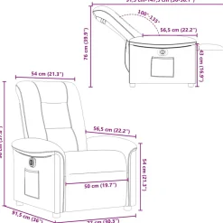 vidaXL Fauteuil verstelbaar elektrisch stof crèmekleurig