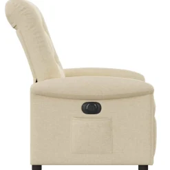 vidaXL Fauteuil verstelbaar elektrisch stof crèmekleurig