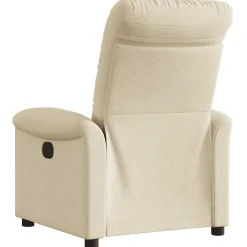 vidaXL Fauteuil verstelbaar elektrisch stof crèmekleurig