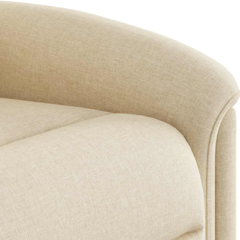 vidaXL Fauteuil verstelbaar elektrisch stof crèmekleurig
