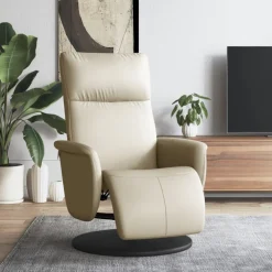 vidaXL Fauteuil verstelbaar elektrisch stof bruin
