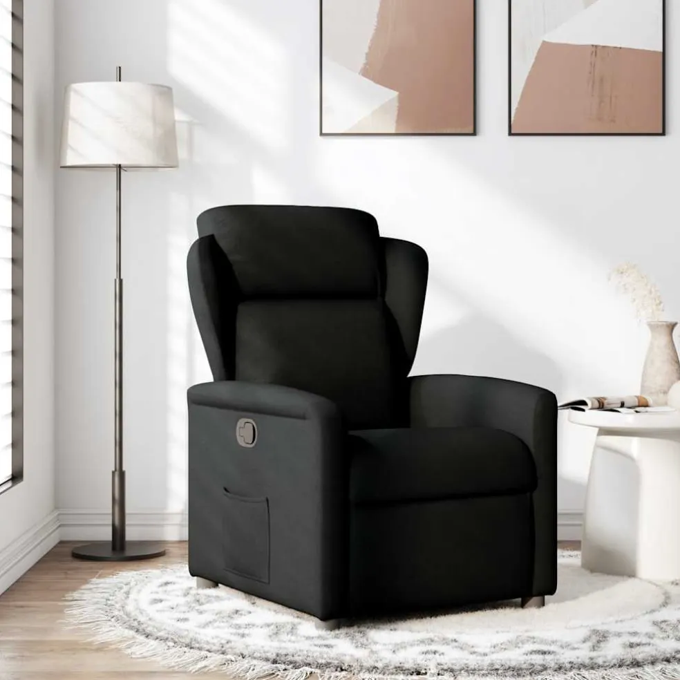 vidaXL Fauteuil verstelbaar stof zwart