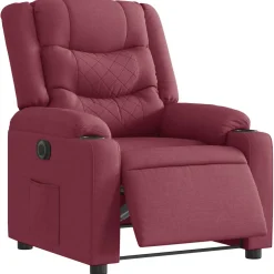 vidaXL Fauteuil verstelbaar elektrisch stof wijnrood