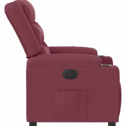 vidaXL Fauteuil verstelbaar elektrisch stof wijnrood