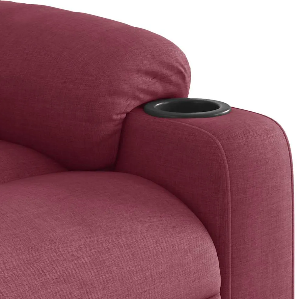 vidaXL Fauteuil verstelbaar elektrisch stof wijnrood