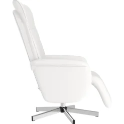 vidaXL Fauteuil verstelbaar met voetensteun kunstleer wit