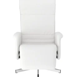 vidaXL Fauteuil verstelbaar met voetensteun kunstleer wit
