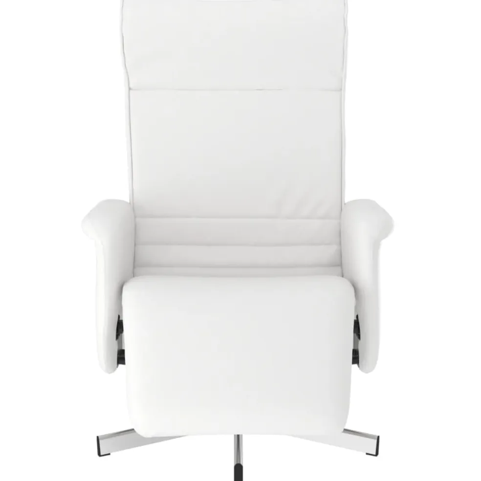 vidaXL Fauteuil verstelbaar met voetensteun kunstleer wit