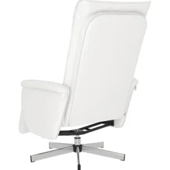 vidaXL Fauteuil verstelbaar met voetensteun kunstleer wit