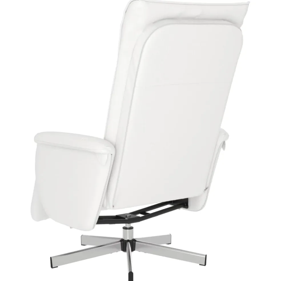 vidaXL Fauteuil verstelbaar met voetensteun kunstleer wit