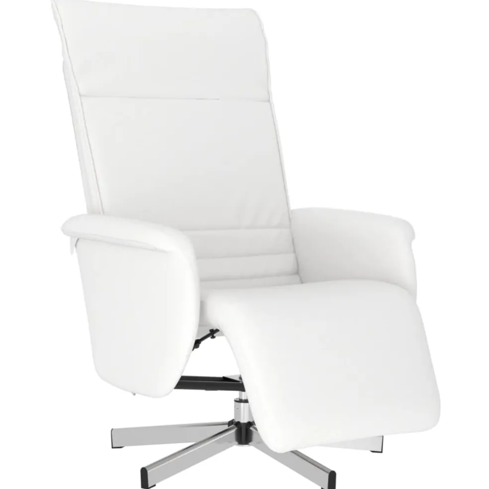 vidaXL Fauteuil verstelbaar met voetensteun kunstleer wit