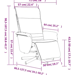 vidaXL Fauteuil verstelbaar met voetensteun kunstleer wit