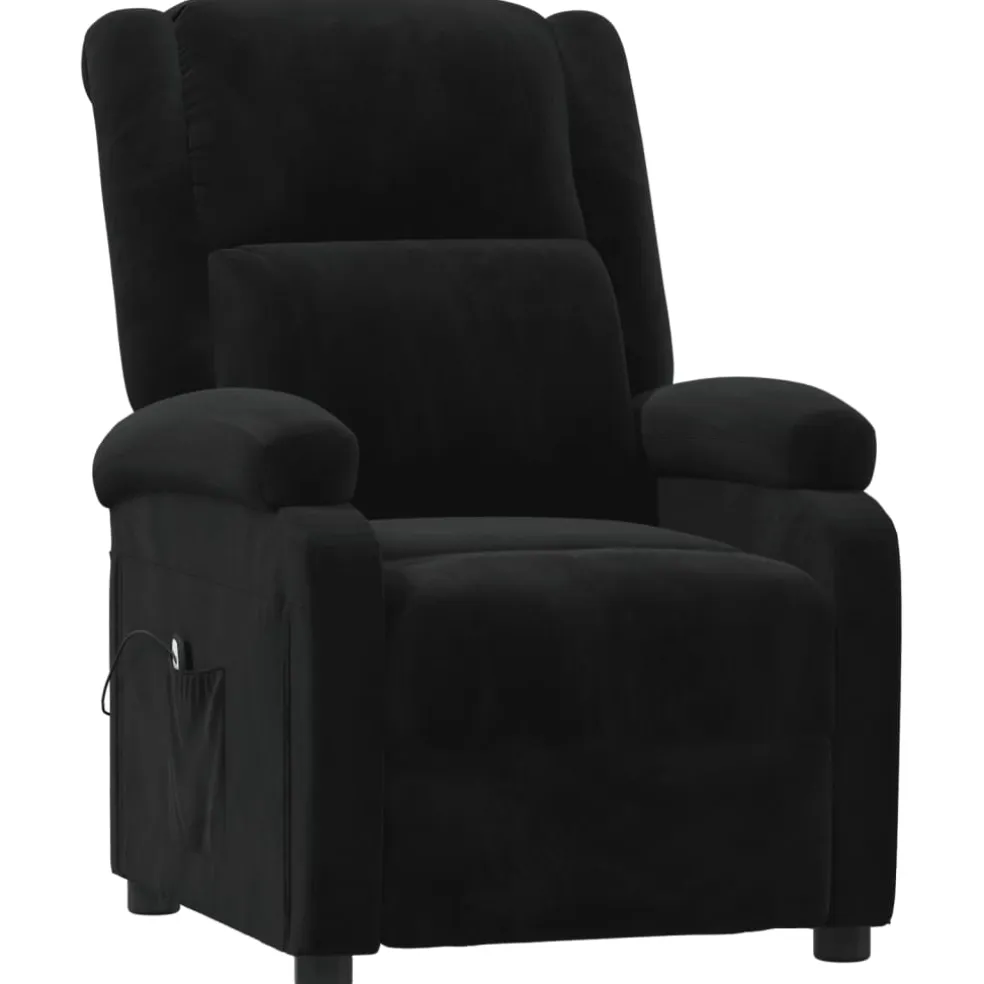 vidaXL Fauteuil verstelbaar elektrisch stof zwart