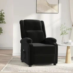 vidaXL Fauteuil verstelbaar elektrisch stof zwart