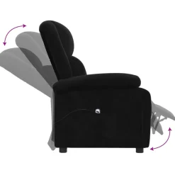 vidaXL Fauteuil verstelbaar elektrisch stof zwart