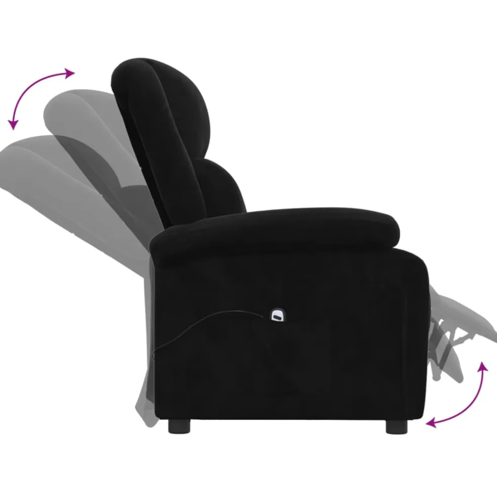 vidaXL Fauteuil verstelbaar elektrisch stof zwart