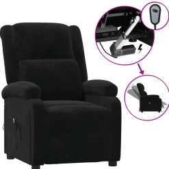 vidaXL Fauteuil verstelbaar elektrisch stof zwart