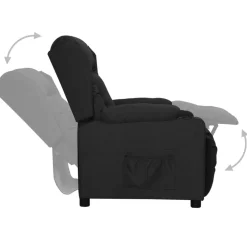 vidaXL Fauteuil verstelbaar stof zwart