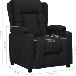 vidaXL Fauteuil verstelbaar stof zwart