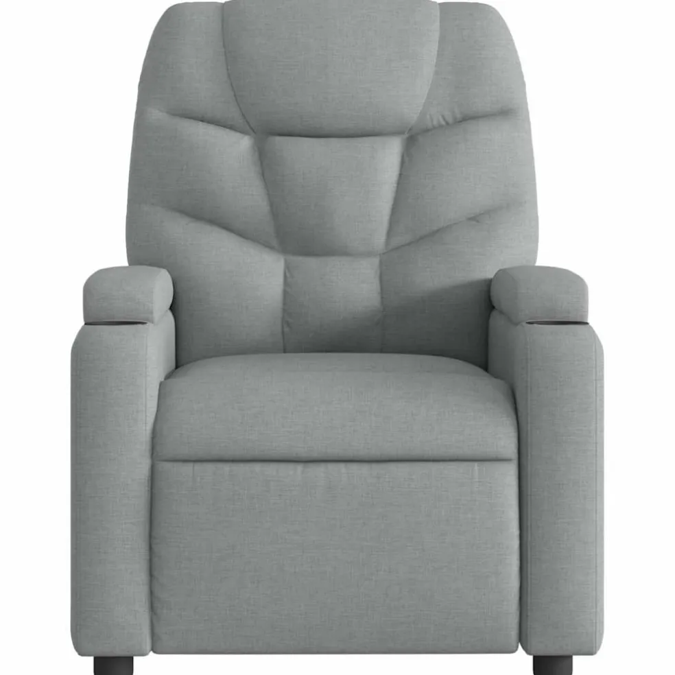 vidaXL Fauteuil verstelbaar stof lichtgrijs