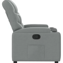 vidaXL Fauteuil verstelbaar stof lichtgrijs