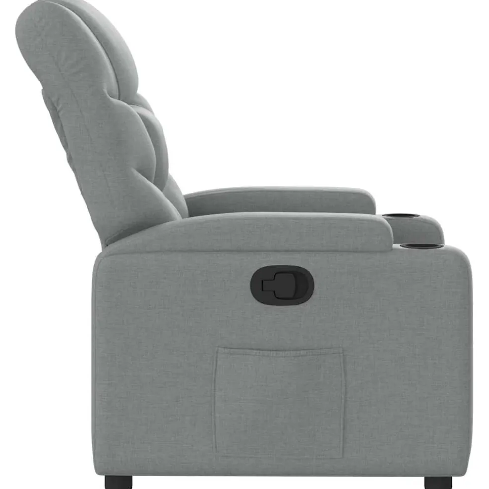 vidaXL Fauteuil verstelbaar stof lichtgrijs