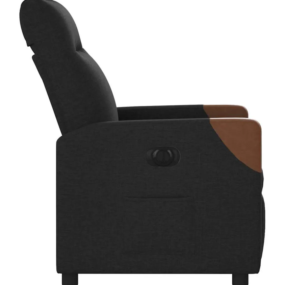 vidaXL Fauteuil verstelbaar elektrisch stof zwart