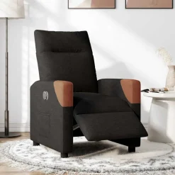 vidaXL Fauteuil verstelbaar elektrisch stof zwart