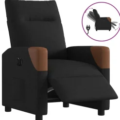 vidaXL Fauteuil verstelbaar elektrisch stof zwart