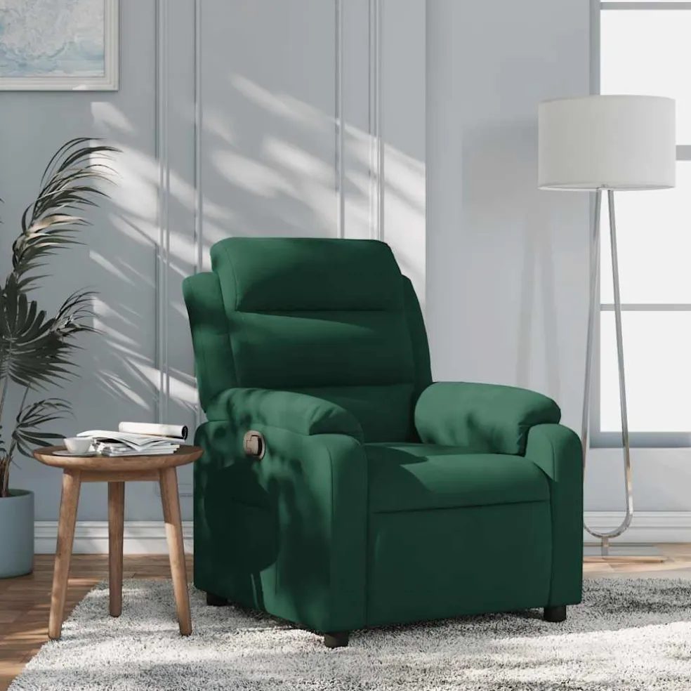 vidaXL Fauteuil verstelbaar fluweel donkergroen